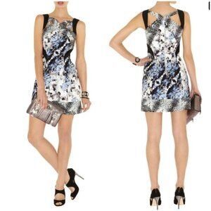 Karen Millen sleeveless strappy mini dress in abstract print sz 6